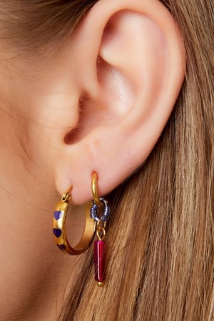 Pendientes de acero inoxidable color piedra Plata h5 Imagen2